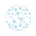 Round icon with daisies pattern