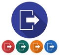 Round icon of exit
