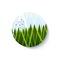Round icon with forest landscape Royalty Free Stock Photo
