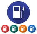 Round icon of fuel station