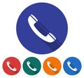 Round icon of handset Royalty Free Stock Photo