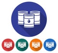 Round icon of oil barrels