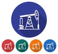 Round icon of oil derrick Royalty Free Stock Photo