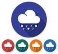 Round icon of rain with hail