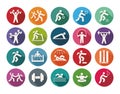 Round Icon set - sport on colorfull background Royalty Free Stock Photo