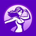 Icon of superhero woman in powerful pose