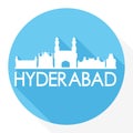 Hyderabad India Asia Round Icon Vector Art Flat Shadow Design Skyline City Silhouette Template Logo Royalty Free Stock Photo
