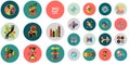 Round icons with geometric infographic templates Royalty Free Stock Photo