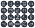 Round icons set of some kitchen utensils Royalty Free Stock Photo