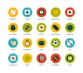 Round icons thin flat design, modern line stroke