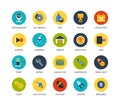 Round icons thin flat design, modern line stroke