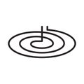 Round induction spiral icon. Thin line art logo of type of kitchen hob and burner. Black simple illustration. Contour isolated