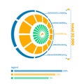 Round infographics with percentage. Royalty Free Stock Photo