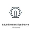 Round information button outline vector icon. Thin line black round information button icon, flat vector simple element