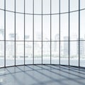 Round interior with large windows Royalty Free Stock Photo