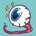 Round iris eyeball icon, hand drawn style Royalty Free Stock Photo