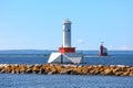 Round island passage light house in the middle of lake Huron near Mackinac Island, Michigan Royalty Free Stock Photo