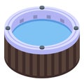 Round jacuzzi icon, isometric style