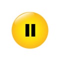 A round jaunty button with a pause mark. Vector illustration.