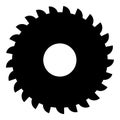 Round knife millstone circular saw disc icon black color vector illustration image flat style