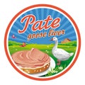 Round label for goose liver pate