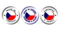 Round label `Made in Czechia` with flag