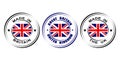 Round label "Made in Great Britain, United kingdom" with flag Royalty Free Stock Photo