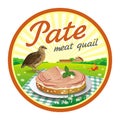 Round label quail pate