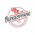 Round label traditional food Bungeoppang logo