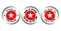 Round labels "Made in Vietnam" with flag