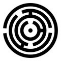 Round labyrinth Circle maze icon black color vector illustration flat style image Royalty Free Stock Photo