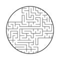A round labyrinth with an entrance and an exit. Simple flat vector illustration isolated on white background. With a place for Royalty Free Stock Photo