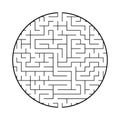 A round labyrinth with an entrance and an exit. Simple flat vector illustration isolated on white background. With a place for Royalty Free Stock Photo