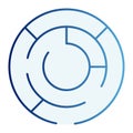 Round labyrinth flat icon. Circle maze blue icons in trendy flat style. Intricacy gradient style design, designed for