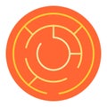 Round labyrinth flat icon. Circle maze color icons in trendy flat style. Intricacy gradient style design, designed for