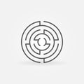 Round labyrinth line icon