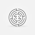 Round labyrinth line icon