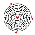 Round labyrinth maze game, find your path to heart