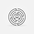 Round labyrinth outline icon