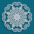 Round lace doily, circle crochet ornament Royalty Free Stock Photo