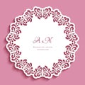 Round lace doily with cutout border pattern Royalty Free Stock Photo