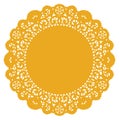 Lace Doily Placemat, Gold Royalty Free Stock Photo