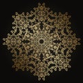 Round lace pattern in gold Royalty Free Stock Photo
