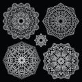 Round lace pattern set. Mandala.