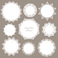 Round lacy doilies set. Decorative frames. Royalty Free Stock Photo