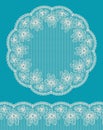 Round lacy frame with lacy bottom border.