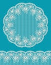 Round lacy frame with lacy bottom border. Royalty Free Stock Photo