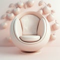 Round, lazy, comfortable and soft single chair with apple elements. Generative AI