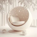 Round, lazy, comfortable and soft single chair with apple elements. Generative AI