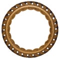 Round leather frame
